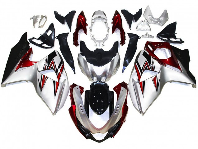 Acquista Carene Moto Suzuki GSXR 1000 2009-2016 - Argento Rosso Nero