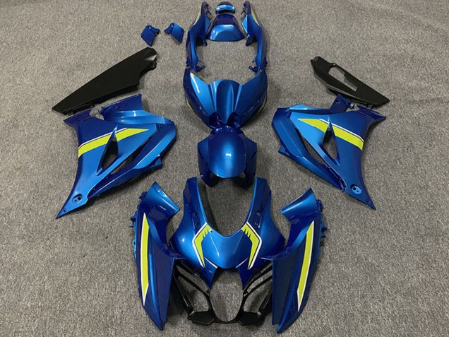 Acquista Carene Moto Suzuki GSXR 1000 2017-2024 - Blu Giallo Stile