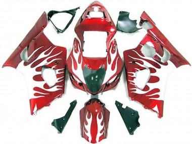 Acquista Carene Moto Suzuki GSXR 1000 2003-2004 - Bianco Rosso Fiamma