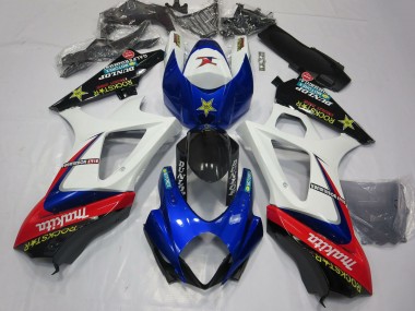 Acquista Carene Moto Suzuki GSXR 1000 2007-2008 - Bianco Blu Rosso Nero Rockstar
