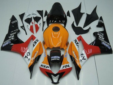 Acquista Kit Carena Moto ABS Honda CBR600RR 2007-2008 - Arancia Bianco Rosso Nero Lucido Repsol