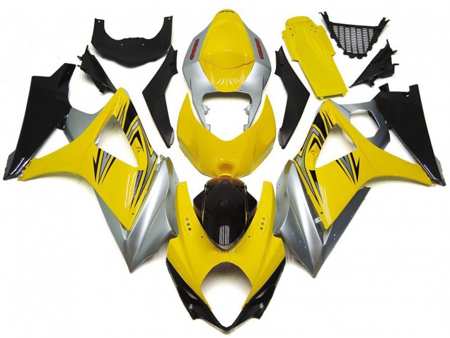 Acquista Carene Moto Suzuki GSXR 1000 2007-2008 - Giallo Argento Nero OEM Stile