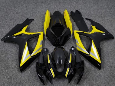 Acquista Carene Moto Suzuki GSXR 600 / GSXR 750 2006-2007 - Nero Lucido Giallo Argento OEM Stile