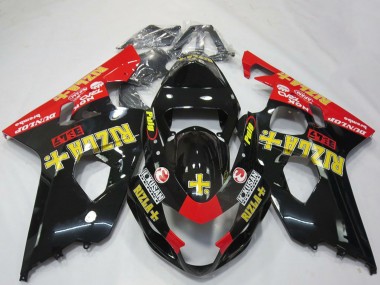 Acquista Carene Moto Suzuki GSXR 600 / GSXR 750 2004-2005 - Nero Lucido Rosso Giallo Rizla