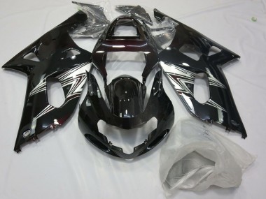 Acquista Carene Moto Suzuki GSXR 600 / GSXR 750 2001-2003 - Nero Lucido Argento Bianco