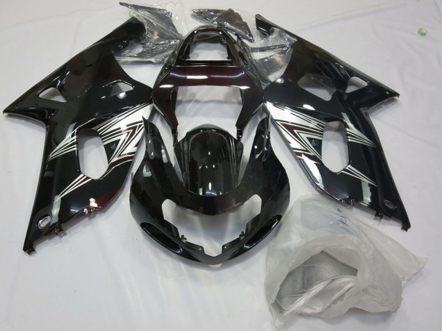 Acquista Carene Moto Suzuki GSXR 600 / GSXR 750 2001-2003 - Nero Lucido Argento Bianco
