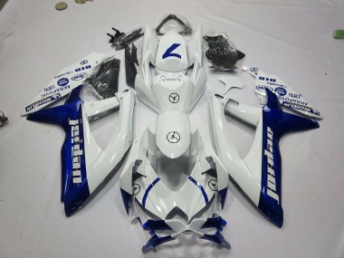 Acquista Carene Moto Suzuki GSXR 600 / GSXR 750 2008-2010 - Bianco Blu Jordan