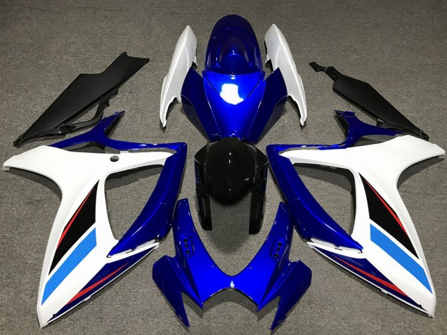 Acquista Kit Carena Moto Suzuki GSXR 600 / GSXR 750 2006-2007 - Bianco Blu Nero Lucido