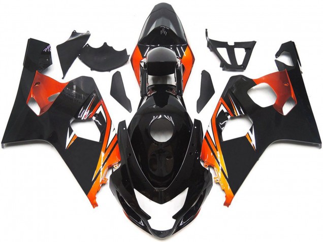 Acquista Carene Moto Suzuki GSXR 600 / GSXR 750 2004-2005 - Nero Lucido Arancia OEM Stile