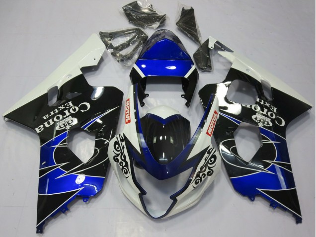 Acquista Carene Moto Suzuki GSXR 600 / GSXR 750 2004-2005 - Bianco Blu Nero Corona Motul