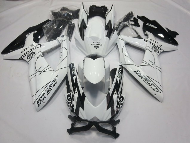 Acquista Carene Moto Suzuki GSXR 600 / GSXR 750 2008-2010 - Bianco Nero Alstare Corona Motul
