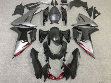 Acquista Carene Moto Suzuki GSXR 600 / GSXR 750 2011-2024 - Grigio Argento Nero Lucido