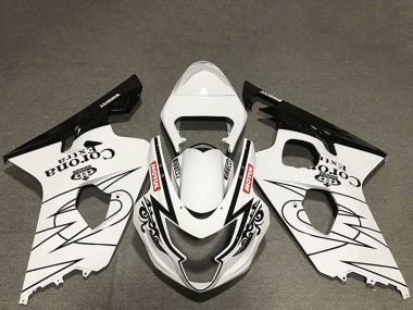 Acquista Carene Moto Suzuki GSXR 600 / GSXR 750 2004-2005 - Bianco Nero Lucido Corona Motul Stile