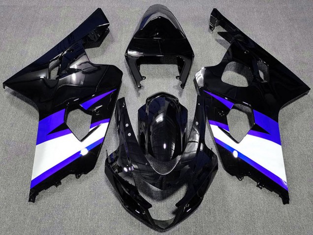 Acquista Carene Moto Suzuki GSXR 600 / GSXR 750 2004-2005 - Nero Lucido Blu Bianco