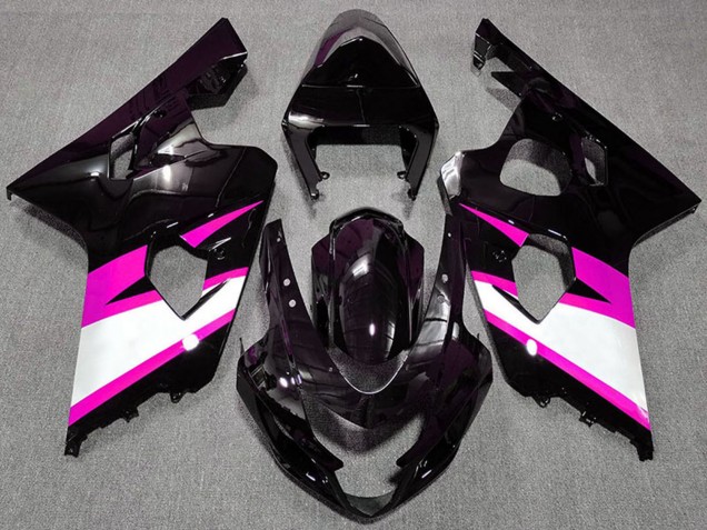 Acquista Carene Moto Suzuki GSXR 600 / GSXR 750 2004-2005 - Nero Lucido Rosa Bianco