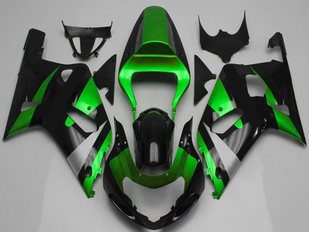 Acquista Carena Moto Suzuki GSXR 600 / GSXR 750 2001-2003 - Verde Argento Nero Lucido