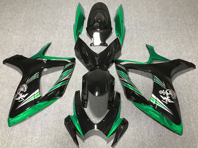 Acquista Carene Moto Suzuki GSXR 600 / GSXR 750 2006-2007 - Verde Nero Lucido