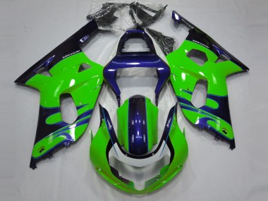 Acquista Carene Moto Suzuki GSXR 600 / GSXR 750 2001-2003 - Verde Blu Nero