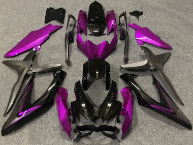 Acquista Carene Moto Suzuki GSXR 600 / GSXR 750 2008-2010 - Rosa Nero Lucido Nero Opaco