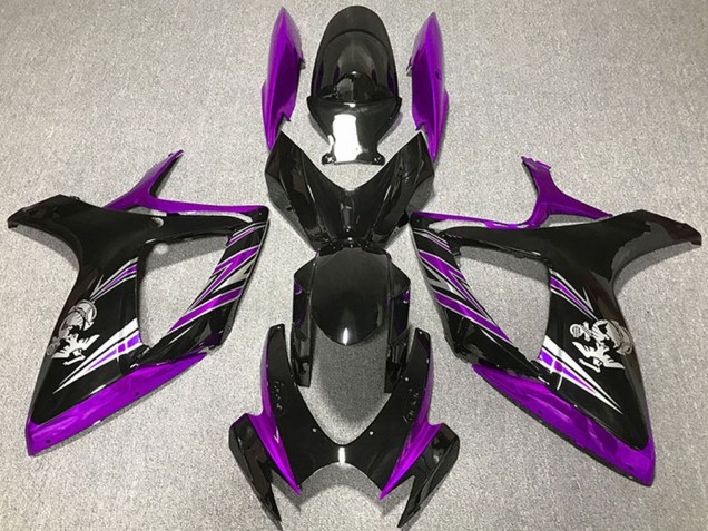 Acquista Carena Moto Suzuki GSXR 600 / GSXR 750 2006-2007 - Viola Nero Lucido