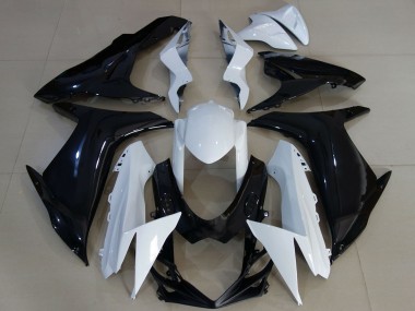 Acquista Carene Moto Suzuki GSXR 600 / GSXR 750 2011-2024 - Bianco Nero Lucido