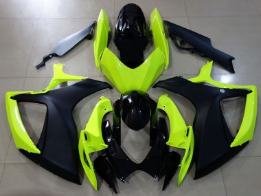 Acquista Carene Moto Suzuki GSXR 600 / GSXR 750 2006-2007 - Neon Giallo Nero Lucido Nero Opaco