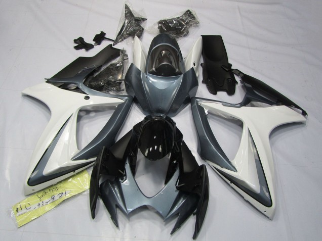 Acquista Carene Moto Suzuki GSXR 600 / GSXR 750 2006-2007 - Bianco Grigio Nero Lucido