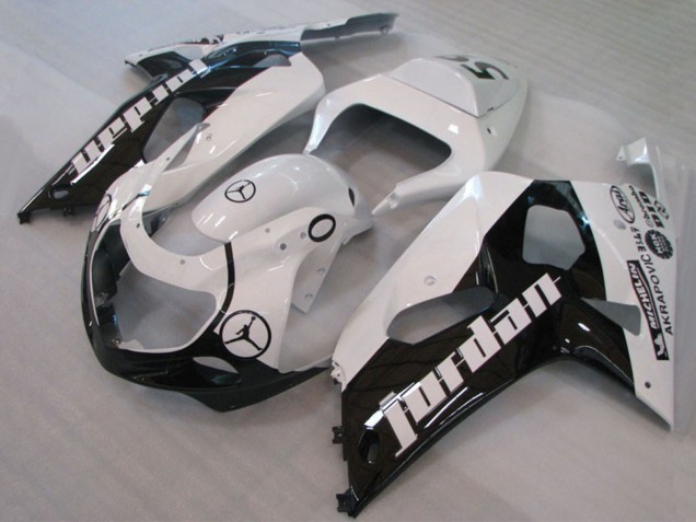 Acquista Carene Moto Suzuki GSXR 600 / GSXR 750 2001-2003 - Bianco Nero Lucido Jordan Michelin