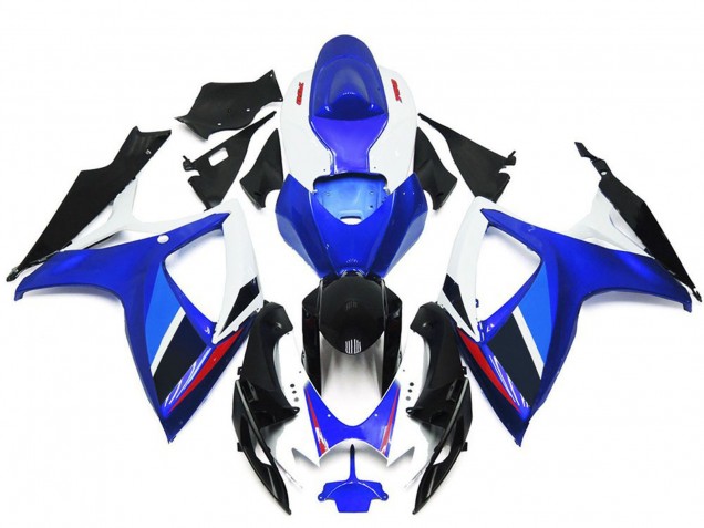 Acquista Carene Moto Suzuki GSXR 600 / GSXR 750 2006-2007 - Blu Bianco Rosso Nero Lucido OEM Stile