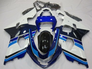 Acquista Carene Moto Suzuki GSXR 600 / GSXR 750 2004-2005 - Bianco Blu Nero Lucido