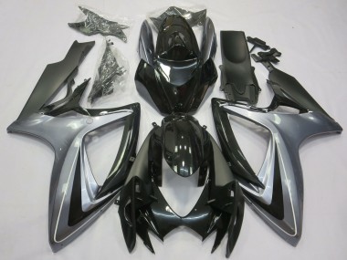 Acquista Carene Moto Suzuki GSXR 600 / GSXR 750 2006-2007 - Argento Nero Lucido Nero Opaco