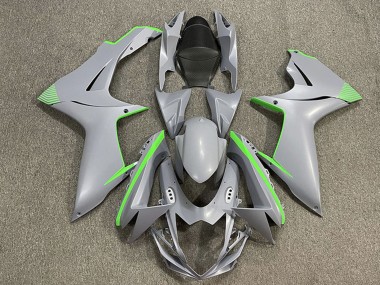 Acquista Carene Moto Suzuki GSXR 600 / GSXR 750 2011-2024 - Nardo Grigio Opaco Verde Accents