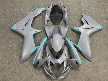 Acquista Carene Moto Suzuki GSXR 600 / GSXR 750 2011-2024 - Nardo Grigio Opaco Teal Accents