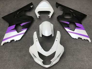 Acquista Carene Moto Suzuki GSXR 600 / GSXR 750 2004-2005 - Bianco Viola Nero Opaco