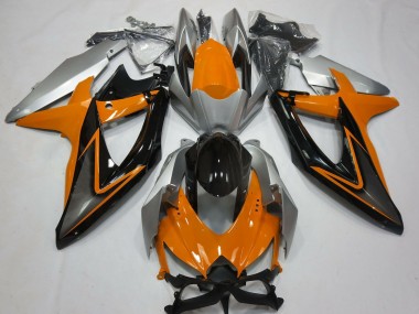 Acquista Carene Moto Suzuki GSXR 600 / GSXR 750 2008-2010 - Argento Arancia Nero Lucido