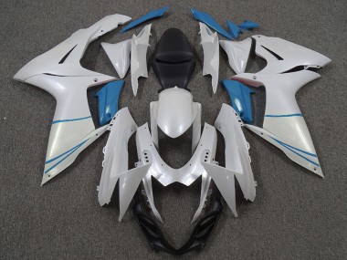 Acquista Carene Moto Suzuki GSXR 600 / GSXR 750 2011-2024 - Bianco Perla Azzurro Chiaro