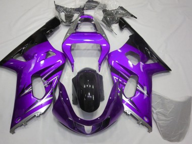 Acquista Carene Moto Suzuki GSXR 600 / GSXR 750 2001-2003 - Viola Argento Nero Lucido