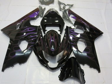 Acquista Carene Moto Suzuki GSXR 600 / GSXR 750 2004-2005 - Nero Lucido Viola Fiamma