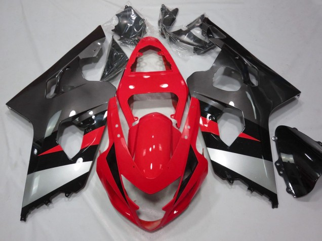 Acquista Carene Moto Suzuki GSXR 600 / GSXR 750 2004-2005 - Rosso Argento Nero