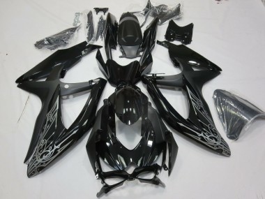 Acquista Carene Moto Suzuki GSXR 600 / GSXR 750 2008-2010 - Nero Lucido Argento
