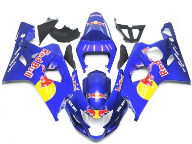 Acquista Carene Moto Suzuki GSXR 600 / GSXR 750 2004-2005 - Blu Giallo Red Bull Stile