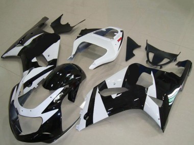 Acquista Carene Moto Suzuki GSXR 600 / GSXR 750 2001-2003 - Bianco Nero Lucido