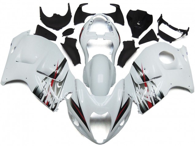 Acquista Carene Moto Suzuki GSXR 1300 1996-2007 - Lucido Bianco Argento Stile
