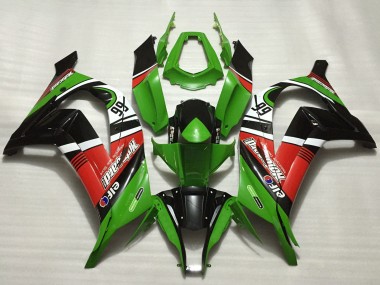 Acquista Carene Moto Kawasaki ZX10R 2011-2015 - Verde Rosso Bianco Nero Elf Motocard 66
