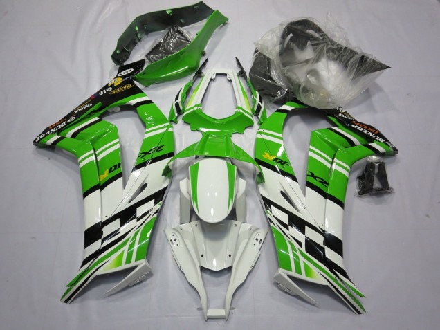 Acquista Carena Moto Kawasaki ZX10R 2011-2015 - Bianco Verde Giallo Nero Maxxis Dunlop