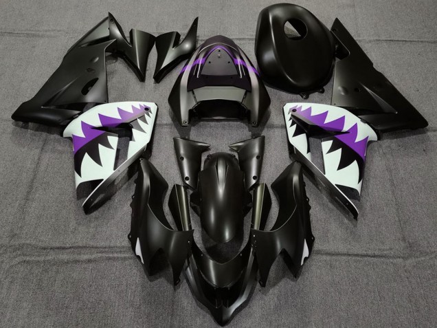 Acquista Carene Moto Kawasaki ZX10R 2004-2005 - Nero Opaco Viola Squalo
