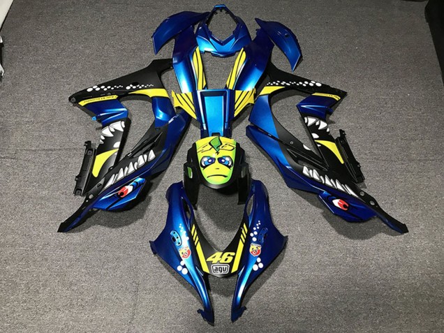 Acquista Carene Moto Kawasaki ZX10R 2016-2020 - Metallico Blu Giallo Squalo 46