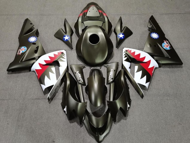 Acquista Carene Moto Kawasaki ZX10R 2004-2005 - Militare Verde Squalo