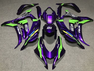 Acquista Carene Moto Kawasaki ZX10R 2016-2020 - Viola Verde Bianco Trick Star Eva Corsa