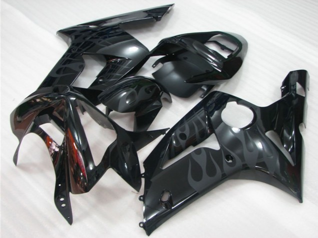 Acquista Carene Moto Kawasaki ZX6R 2003-2004 - Nero Lucido Grigio Fiamma